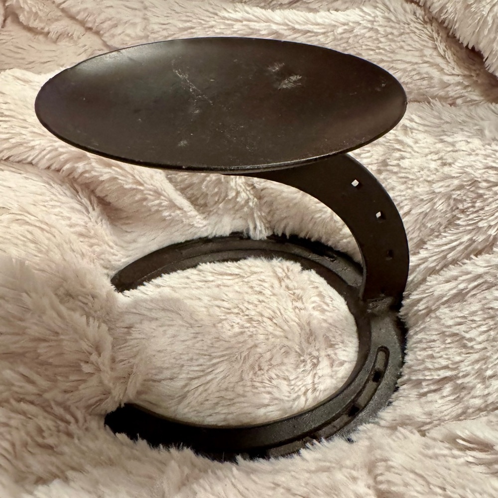 Hand Crafted Black Metal Candle Holder